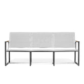 Pine Stainless Steel & Teak Outdoor Sling Sofa